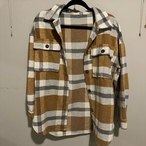 Plaid Button-Up Shacket
